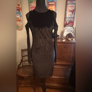 Topshop Shimmering Black velvet holiday dress size 4